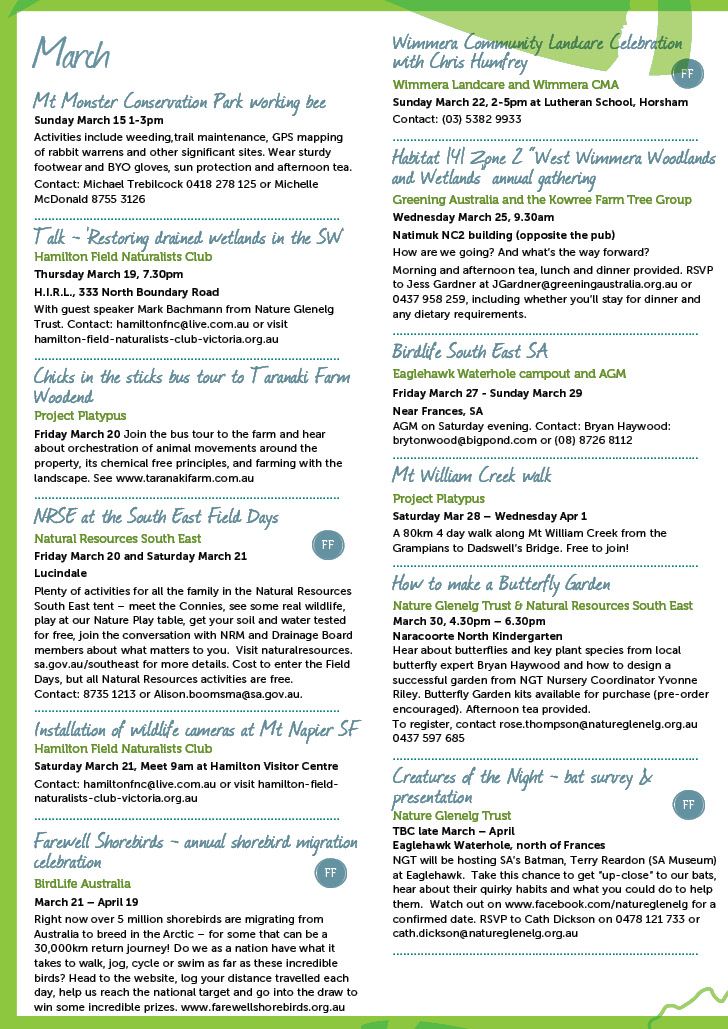 Autumn Environmental Events Calendar Page 1