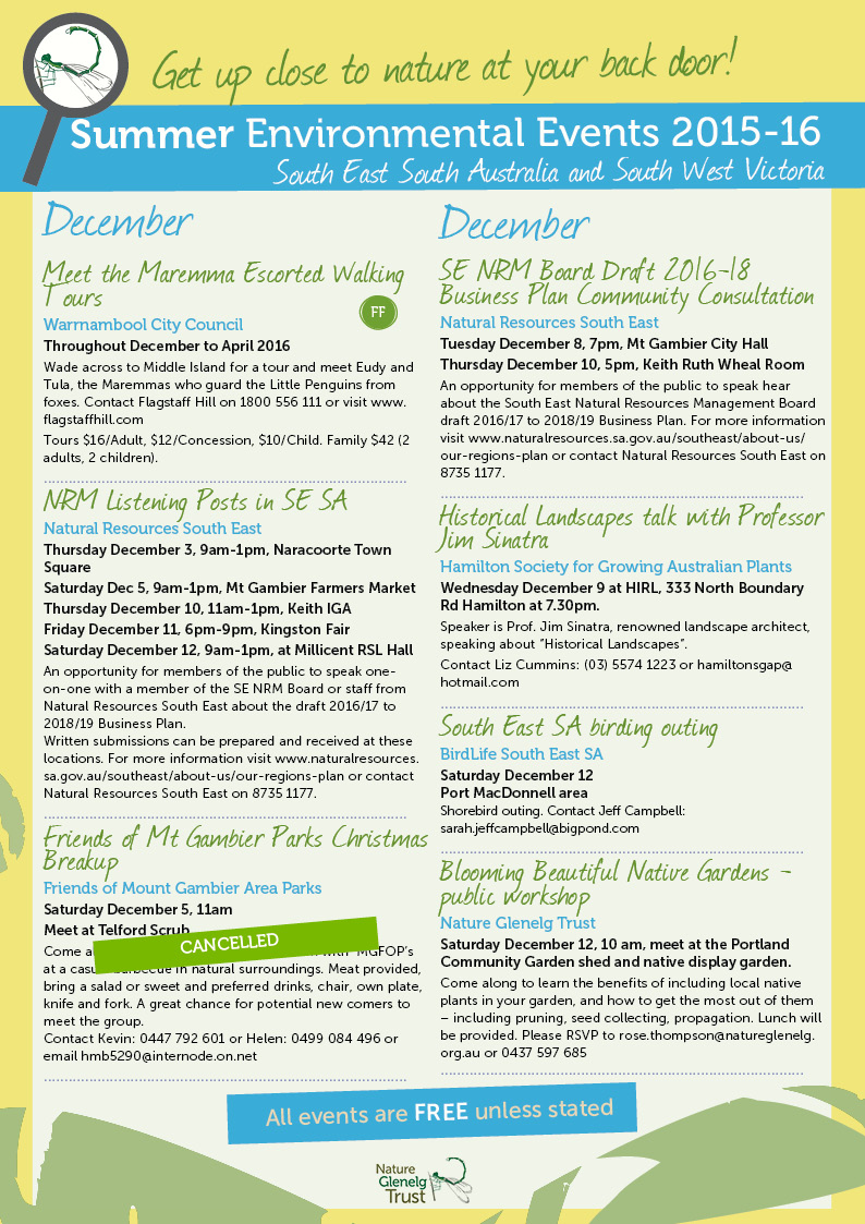 Summer Environmental Events Calendar Page 1
